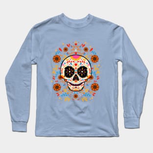 Mexican Sugar Skull Long Sleeve T-Shirt